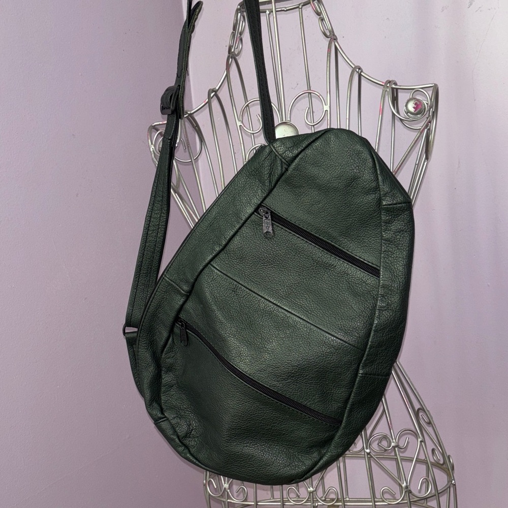 Rare Sling bag Green Leather -immaculate